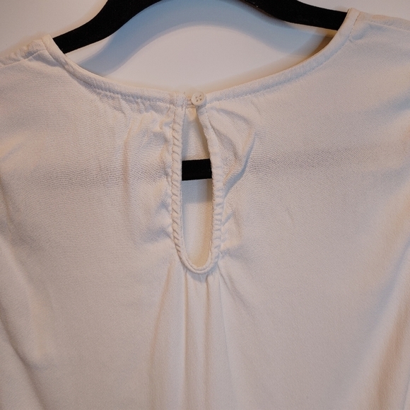 BB Dakota White Beaded Sleeveless Blouse | Keyhole Back Boho Top Size M - Picture 5 of 7